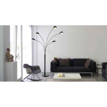 Globo - Stojacia lampa 5xE14/40W/230V čierna