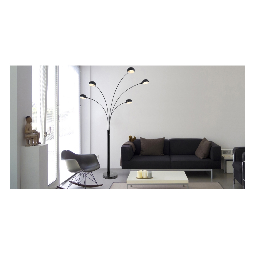 Globo - Stojacia lampa 5xE14/40W/230V čierna