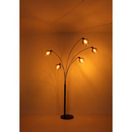 Globo - Stojacia lampa 5xE27/40W/230V dymová