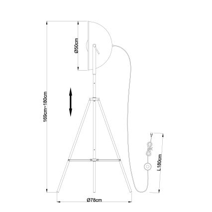 Globo 58286 - Stojacia lampa XIRENA 1xE27/60W/230V