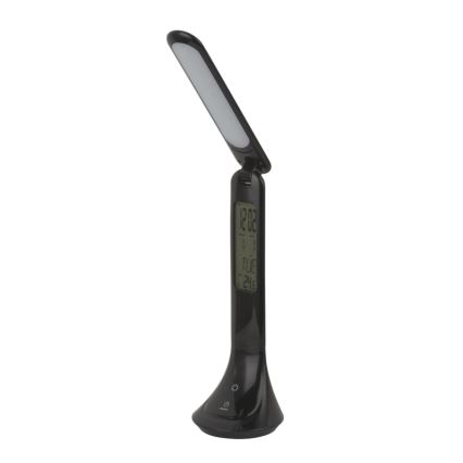 Globo - stmievateľná nabíjacia stolná LED lampa s displejom, 4 W, 230 V, 2200 mAh, čierna