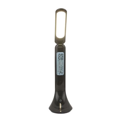 Globo - stmievateľná nabíjacia stolná LED lampa s displejom, 4 W, 230 V, 2200 mAh, čierna