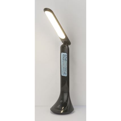 Globo - stmievateľná nabíjacia stolná LED lampa s displejom, 4 W, 230 V, 2200 mAh, čierna