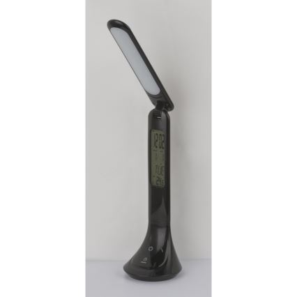 Globo - stmievateľná nabíjacia stolná LED lampa s displejom, 4 W, 230 V, 2200 mAh, čierna