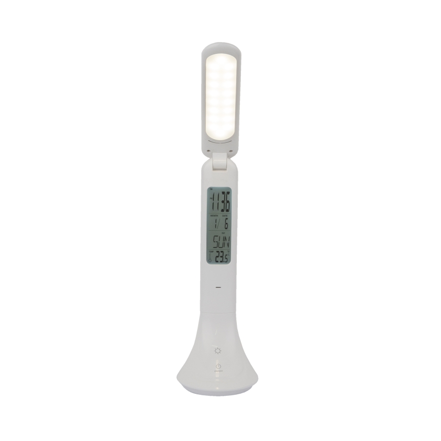 Globo - LED Stmievateľná nabíjacia stolná lampa s displejom LED/4W/230V 2200 mAh biela