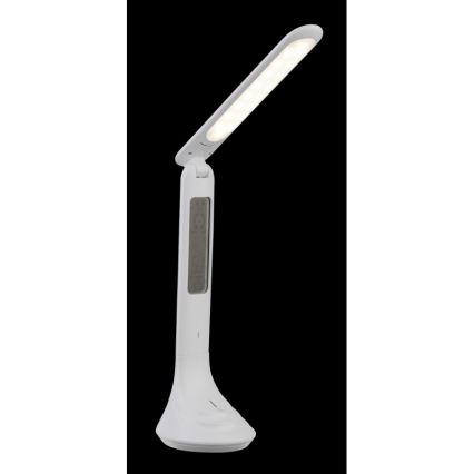 Globo - stmievateľná nabíjateľná stolová LED lampa s displejom, LED/4W/230V, 2200 mAh, biela