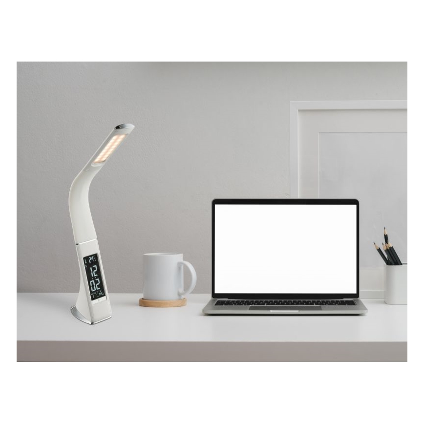 Globo - LED stmievateľná dotyková stolná lampa s displejom LED/6,5W/230V 3000/4500/5800K biela