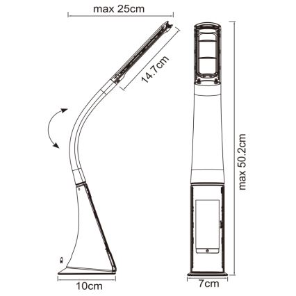 Globo - LED stmievateľná dotyková stolná lampa s displejom LED/6,5W/230V 3000/4500/5800K biela