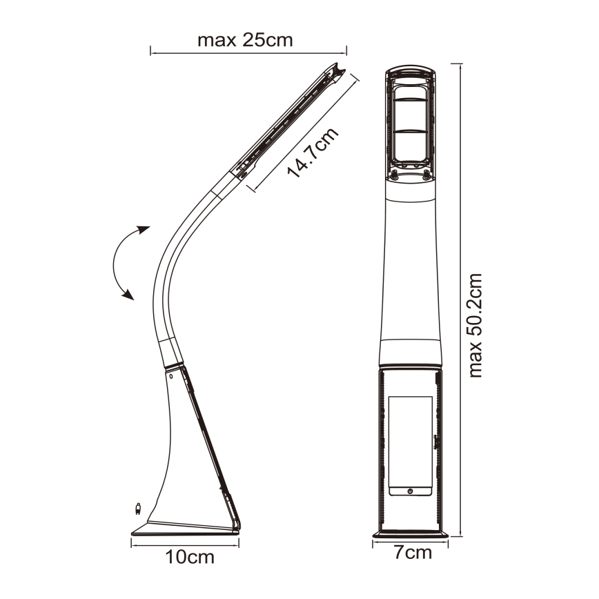 Globo - LED stmievateľná dotyková stolná lampa s displejom LED/6,5W/230V 3000/4500/5800K biela