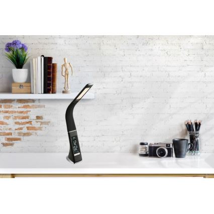 Globo - LED stmievateľná dotyková stolná lampa s displejom LED/6,5W/230V 3000/4500/5800K čierna