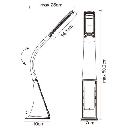 Globo - LED stmievateľná dotyková stolná lampa s displejom LED/6,5W/230V 3000/4500/5800K čierna