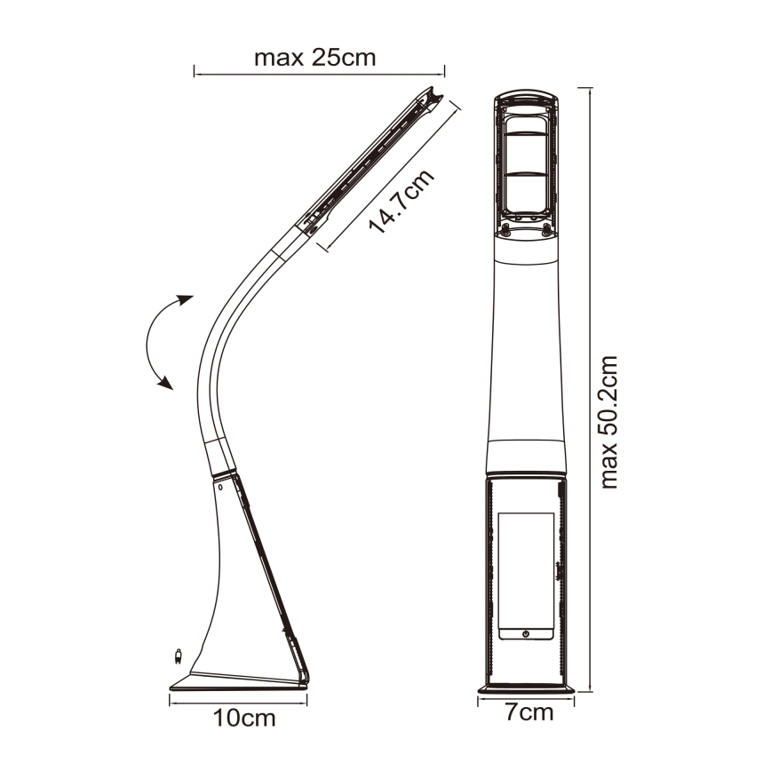 Globo - LED stmievateľná dotyková stolná lampa s displejom LED/6,5W/230V 3000/4500/5800K čierna