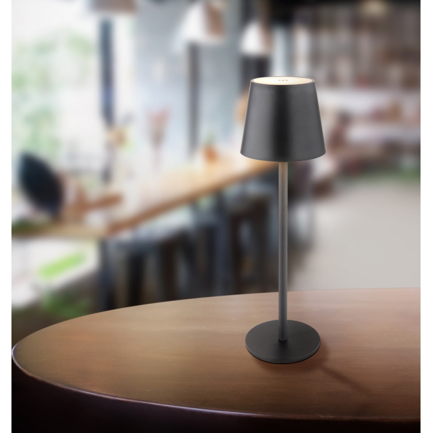 Globo - LED Stmievateľná dotyková vonkajšia lampa LED/3W/3,7V IP44 1800 mAh USB čierna