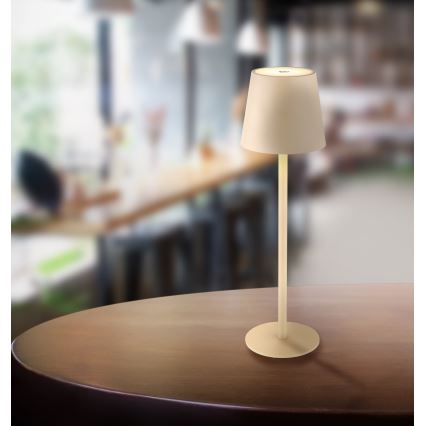 Globo - LED Stmievateľná dotyková vonkajšia lampa LED/3W/3,7V IP44 1800 mAh USB béžová