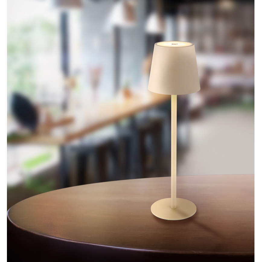Globo - LED Stmievateľná dotyková vonkajšia lampa LED/3W/3,7V IP44 1800 mAh USB béžová