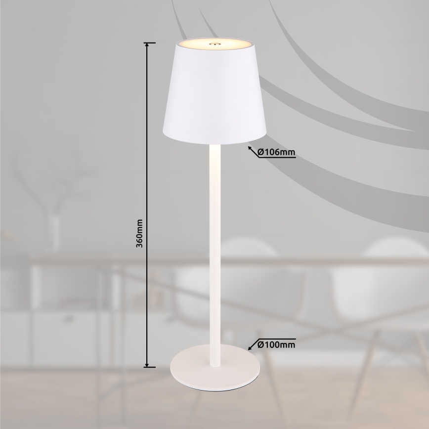 Globo - LED Stmievateľná dotyková vonkajšia lampa LED/3W/3,7V IP44 1800 mAh USB biela