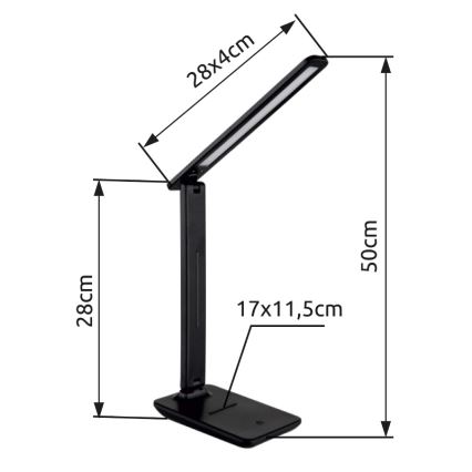 Globo - LED Dotyková stmievateľná stolná lampa LED/5W/230V 2700/4000/6500K čierna