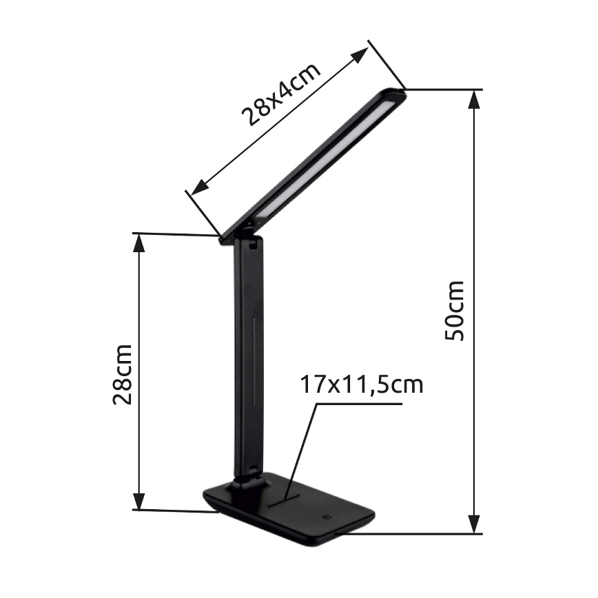 Globo - LED dotyková stmievateľná stolná lampa LED/5W/230V 2700/4000/6500K čierna