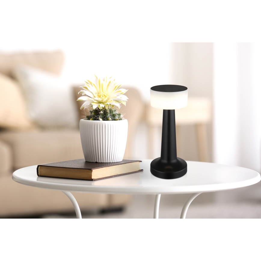 Globo - LED Stmievateľná dotyková stolná lampa LED/1W/3,7V 2700K/4000K/6500K 800 mAh USB čierna