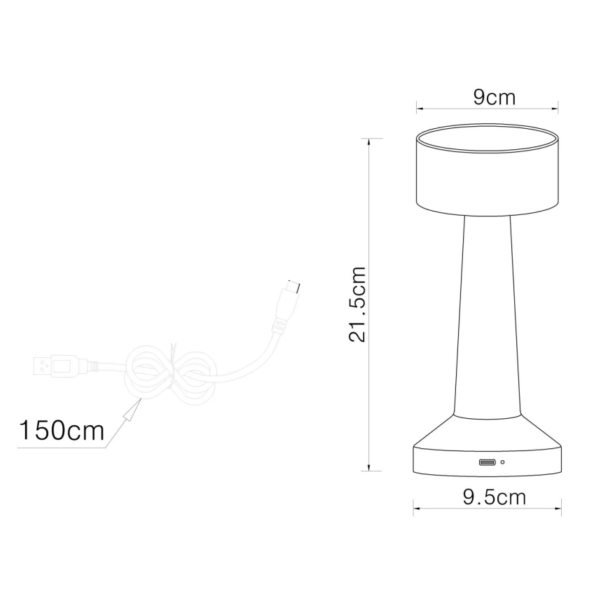 Globo - LED Stmievateľná dotyková stolná lampa LED/1W/3,7V 2700K/4000K/6500K 800 mAh USB biela