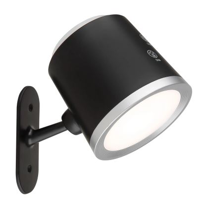 Globo - LED Stmievateľná dotyková stolná lampa 4v1 LED/6W/3,7V 3000K/4000K/6500K 1500 mAh USB čierna
