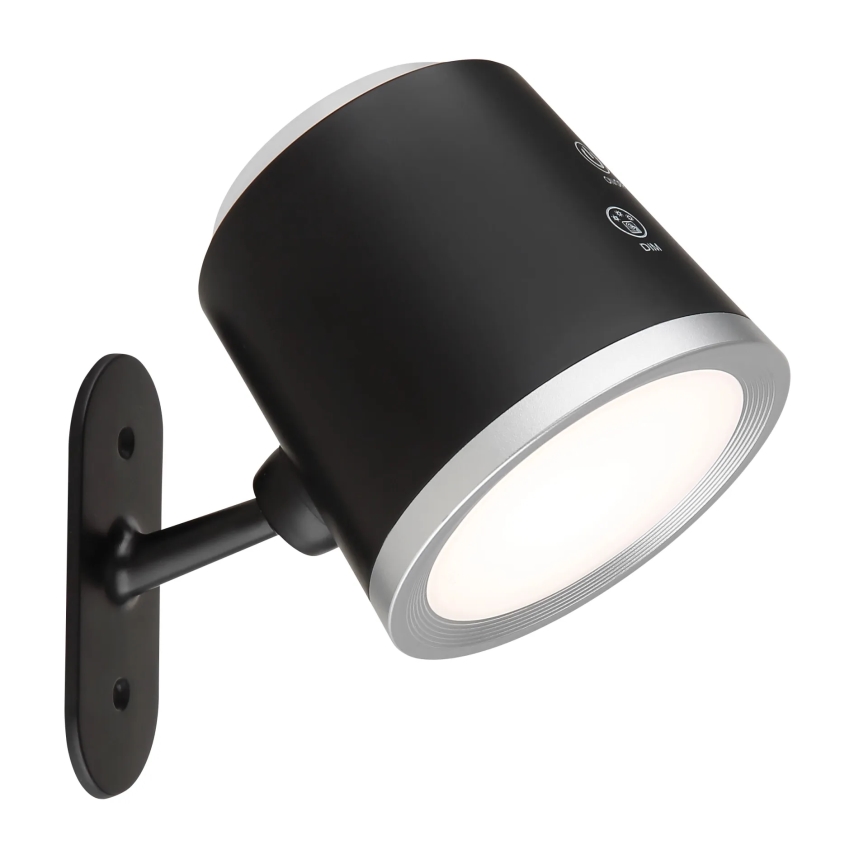 Globo - LED Stmievateľná dotyková stolná lampa 4v1 LED/6W/3,7V 3000K/4000K/6500K 1500 mAh USB čierna