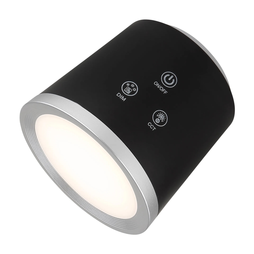 Globo - LED Stmievateľná dotyková stolná lampa 4v1 LED/6W/3,7V 3000K/4000K/6500K 1500 mAh USB čierna