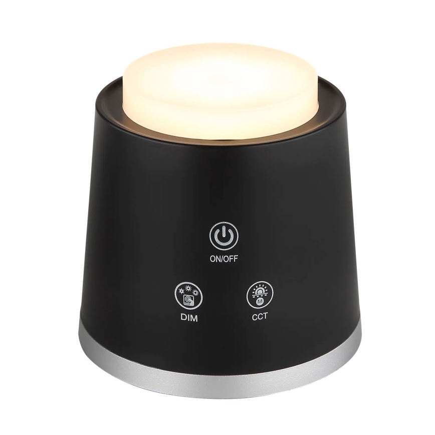 Globo - LED Stmievateľná dotyková stolná lampa 4v1 LED/6W/3,7V 3000K/4000K/6500K 1500 mAh USB čierna