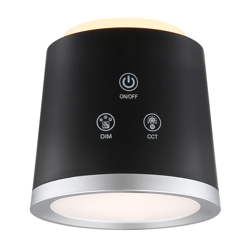 Globo - LED Stmievateľná dotyková stolná lampa 4v1 LED/6W/3,7V 3000K/4000K/6500K 1500 mAh USB čierna