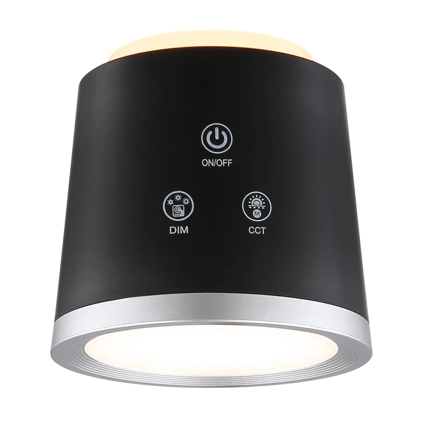 Globo - LED Stmievateľná dotyková stolná lampa 4v1 LED/6W/3,7V 3000K/4000K/6500K 1500 mAh USB čierna