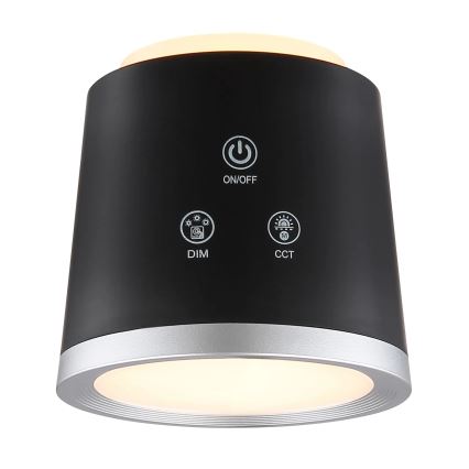 Globo - LED Stmievateľná dotyková stolná lampa 4v1 LED/6W/3,7V 3000K/4000K/6500K 1500 mAh USB čierna