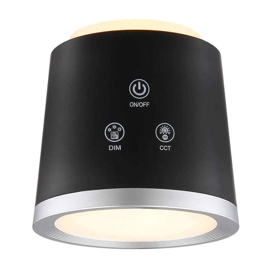 Globo - LED Stmievateľná dotyková stolná lampa 4v1 LED/6W/3,7V 3000K/4000K/6500K 1500 mAh USB čierna
