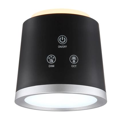 Globo - LED Stmievateľná dotyková stolná lampa 4v1 LED/6W/3,7V 3000K/4000K/6500K 1500 mAh USB čierna