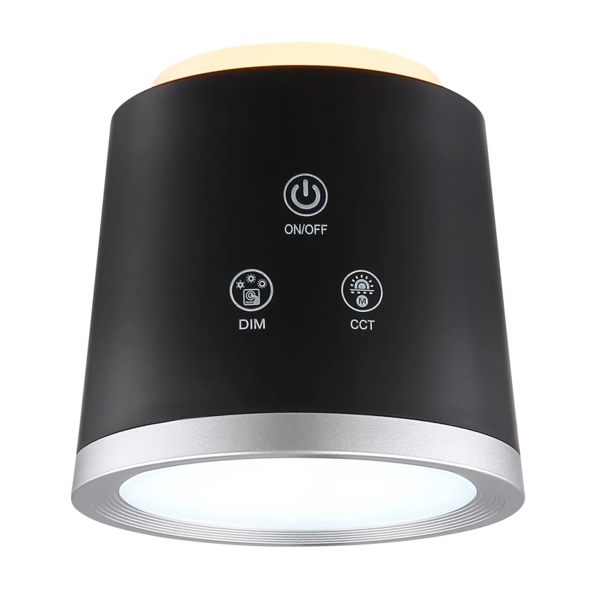 Globo - LED Stmievateľná dotyková stolná lampa 4v1 LED/6W/3,7V 3000K/4000K/6500K 1500 mAh USB čierna