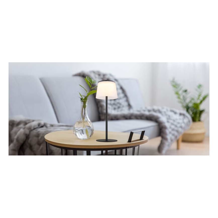 Globo - LED Stmievateľná dotyková vonkajšia stolná lampa LED/1,8W/5V IP44 1800 mAh čierna/biela