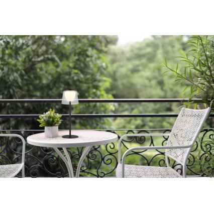 Globo - LED stmievateľná dotyková vonkajšia stolová lampa LED/1,8W/5V IP44 1800 mAh čierna/priehľadná