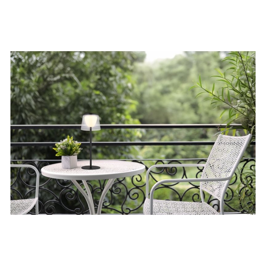 Globo - LED stmievateľná dotyková vonkajšia stolová lampa LED/1,8W/5V IP44 1800 mAh čierna/priehľadná