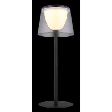 Globo - LED Stmievateľná dotyková vonkajšia stolná lampa LED/1,8W/5V IP44 1800 mAh čierna/číra