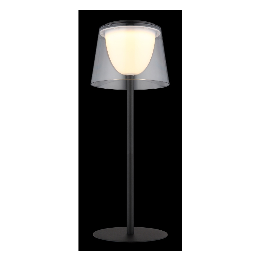 Globo - LED Stmievateľná dotyková vonkajšia stolná lampa LED/1,8W/5V IP44 1800 mAh čierna/číra