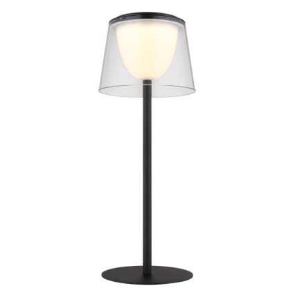 Globo - LED Stmievateľná dotyková vonkajšia stolná lampa LED/1,8W/5V IP44 1800 mAh čierna/číra