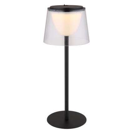 Globo - LED Stmievateľná dotyková vonkajšia stolná lampa LED/1,8W/5V IP44 1800 mAh čierna/číra
