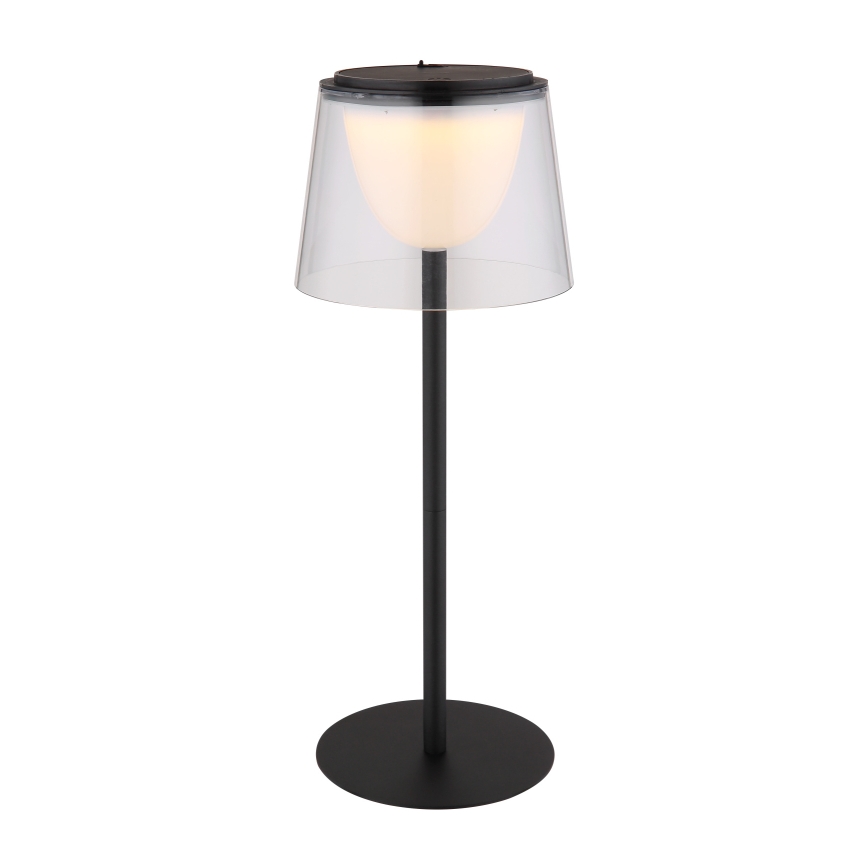 Globo - LED Stmievateľná dotyková vonkajšia stolná lampa LED/1,8W/5V IP44 1800 mAh čierna/číra