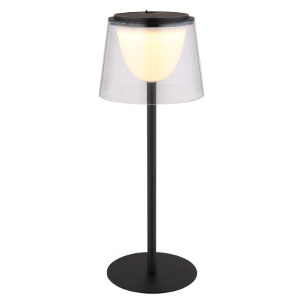 Globo - LED Stmievateľná dotyková vonkajšia stolná lampa LED/1,8W/5V IP44 1800 mAh čierna/číra
