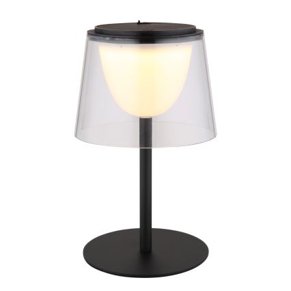 Globo - LED Stmievateľná dotyková vonkajšia stolná lampa LED/1,8W/5V IP44 1800 mAh čierna/číra
