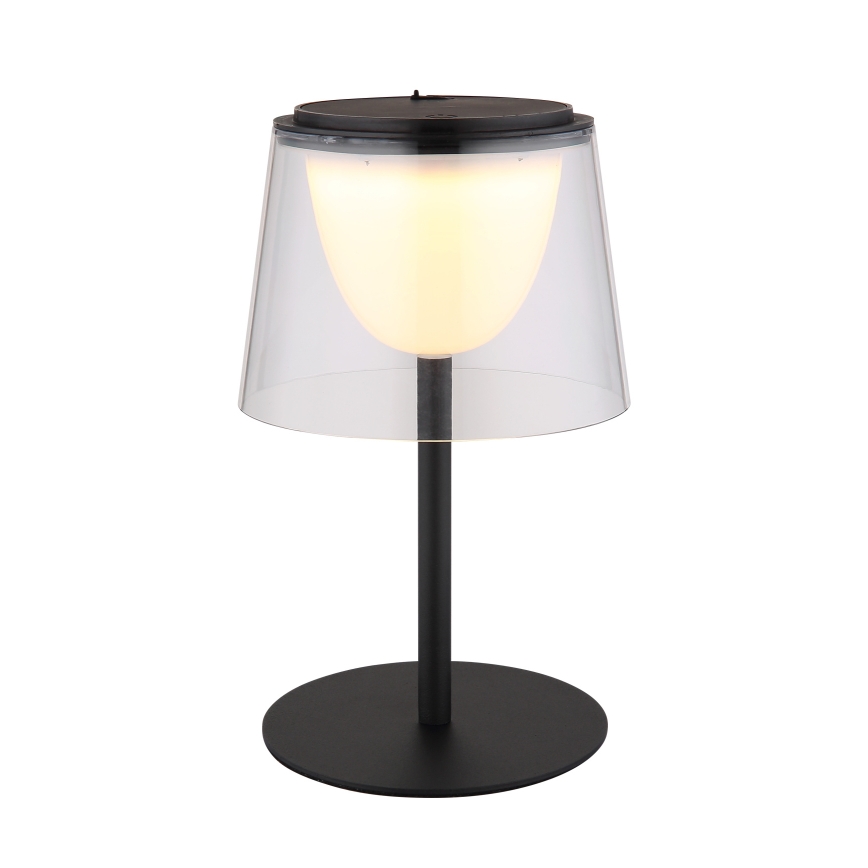 Globo - LED Stmievateľná dotyková vonkajšia stolná lampa LED/1,8W/5V IP44 1800 mAh čierna/číra
