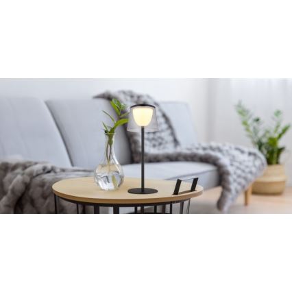 Globo - LED Stmievateľná dotyková vonkajšia stolná lampa LED/1,8W/5V IP44 1800 mAh čierna/dymová