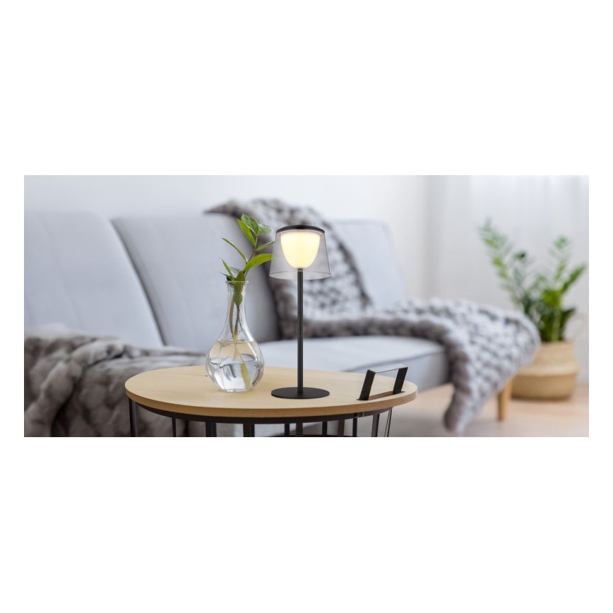 Globo - LED Stmievateľná dotyková vonkajšia stolná lampa LED/1,8W/5V IP44 1800 mAh čierna/dymová