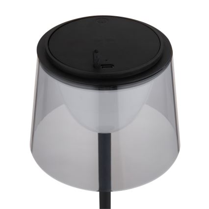 Globo - LED Stmievateľná dotyková vonkajšia stolná lampa LED/1,8W/5V IP44 1800 mAh čierna/dymová
