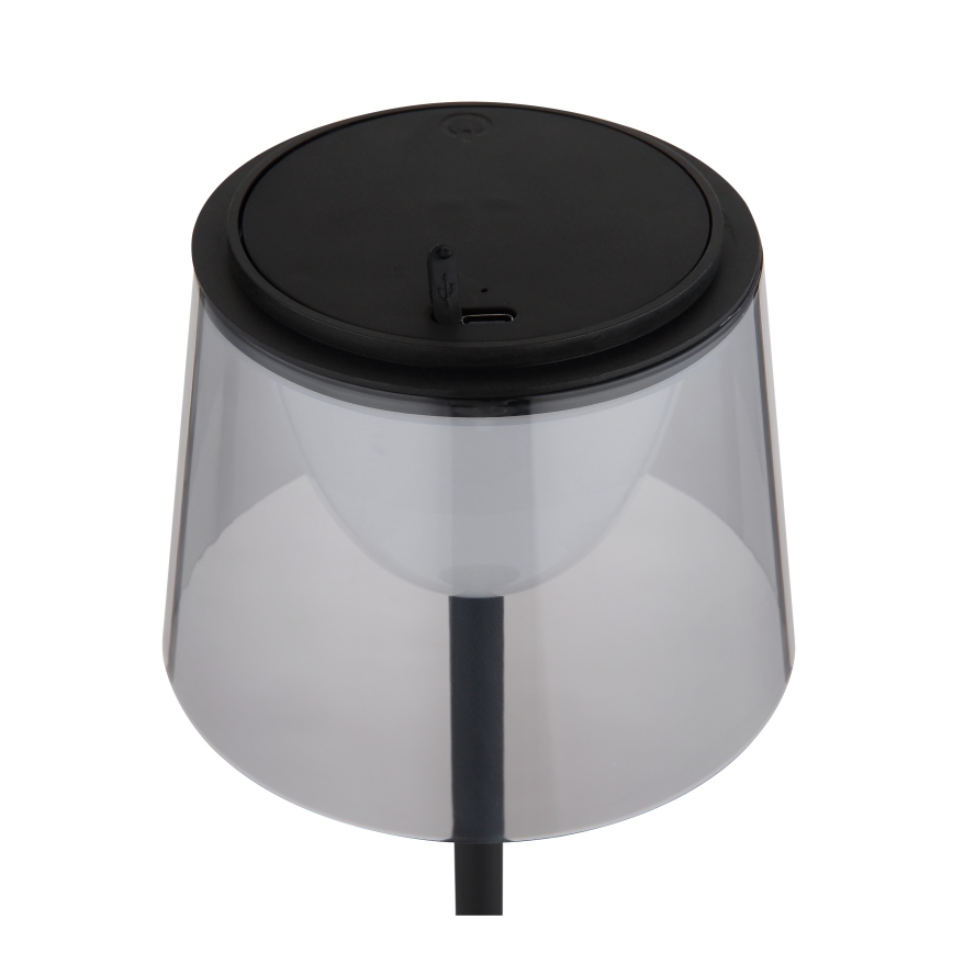 Globo - LED Stmievateľná dotyková vonkajšia stolná lampa LED/1,8W/5V IP44 1800 mAh čierna/dymová