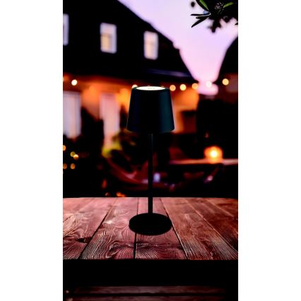 Globo - LED Stmievateľná vonkajšia dotyková stolná lampa LED/2W/5V 3000/4000/6000K 2200 mAh IP44 čierna